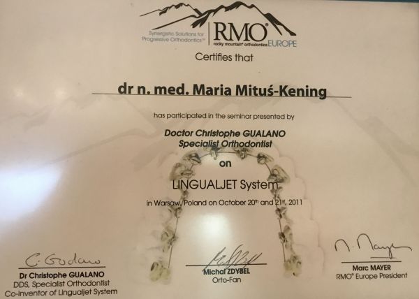 Certificate of RMO